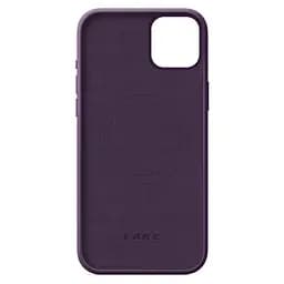 Кожаный чехол-панель для Apple iPhone 15 Plus, FAKE Leather Case, фиолетовый, искусственная кожа, премиум, противоударный, защита всего корпуса, с мягкой подкладкой, поддержка MagSafe и беспроводной зарядки, ArmorStandart (ARM76296) - мініатюра 2