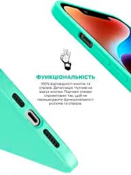 Силиконовый чехол для Apple iPhone 14, ICON2 Case, зеленый, противоударный, панель, защита всего корпуса, матовая поверхность Soft Touch, выступает над дисплеем, совместим с защитными стеклами и пленками, с микрофиброй, ArmorStandart (ARM63591) - мініатюра 4