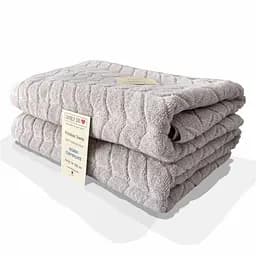 Набор жаккардовых полотенец Lovely Svi для ванной, гостиниц, СПА, в подарок, 70 х 140 см Milano, бежево-серый 2 шт