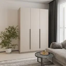 Шкаф 3-дверный MebelStar Оскар ДСП BG, дополнительная штанга 150x52x220 см Кашемир (MBS-4605)