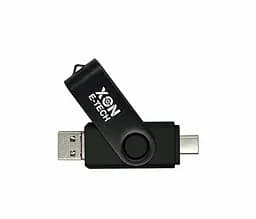 Флеш-накопитель XON FlashDrive MultiConnect 128GB (USB 2.0 + USB Type-C + MicroUSB) Черный (FX2M128PB 7645)