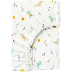 Простирадло на резинці Cosas в дитяче ліжечко MINT SONGBIRDS 60х120х12 см (MintSongbirds_120)