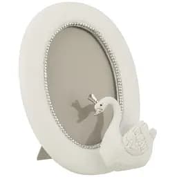 Фоторамка J-Line овальна з лебедем 13х18 см біла (16188)
