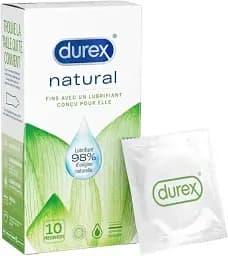 Презервативи Durex Naturals 10 шт ультратонкі, гладкі, змащені, натуральна формула для комфорту