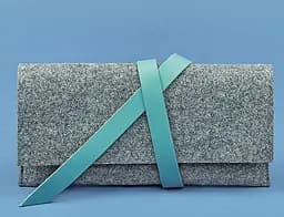 Женский тревел-кейс 1.0 из фетра с кожаными бирюзовыми вставками