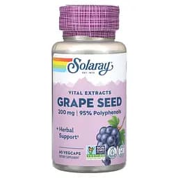 Екстракт виногадних кісточок Grape Seed Solaray 200 мг 60 вегетаріанських капсул