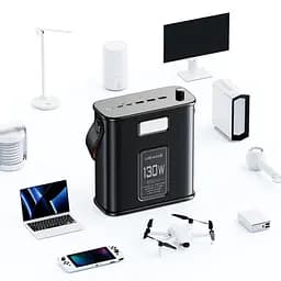 Зарядна станція USAMS Powerbank 80000mAh 130W 2C+3A QC3.0+PD Fast Charge + USB-C – USB-C 100W 2m Black (6958444905280) - мініатюра 3