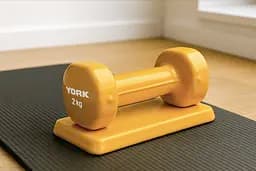 Гантелі для фітнесу вінілові круглі York Fitness 2х2кг жовтий - мініатюра 6