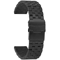 Ремінець BeWatch 22мм сталевий Quadro для Samsung Galaxy Watch 46/Galaxy Watch 3 45/Gear 3 Чорний (1024401)