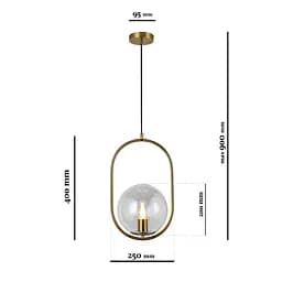 Люстра стельова Levistella 91640-1 BRZ+CL, E27, 40W, бронзовий метал, прозорий плафон, сучасний стиль для дому - мініатюра 3