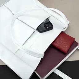 Шопер шкіряний білий жіночий Handycover S429 з 2 ручками - мініатюра 6