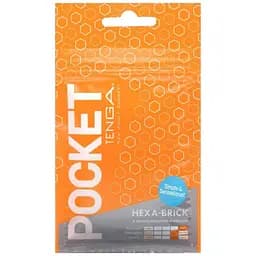Кишеньковий мастурбатор Tenga Pocket Hexa-Brick, геометрична стимуляція у вашій кишені