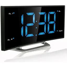 Годинник настільний з радіо Technoline WT460 Blue LED Black/Silver (WT460 blaue LED) - мініатюра 2