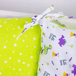 Подушка-борт MirSon Kids Time 18-0001 Hello Dino захисна біла 4 шт. - мініатюра 6
