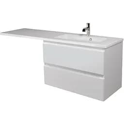 Тумба Мойдодир Unik 80-A Adam 140 R Білий підвісна з крилом над пральною машиною Білий