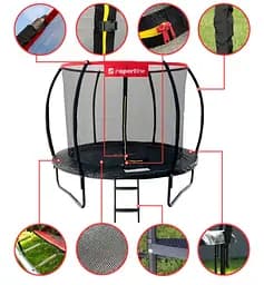 Батут із внутрішньою сіткою inSPORTline Flea PRO 305 см чорний (23879) - мініатюра 2