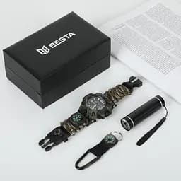 Чоловічий наручний годинник Besta Box Military Light з компасом + подарунковий набір - мініатюра 4