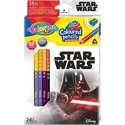 Карандаши цветные Colorino Duo Colors Star Wars двухсторонние с точилкой 12 шт. 24 цвета (89465PTR)