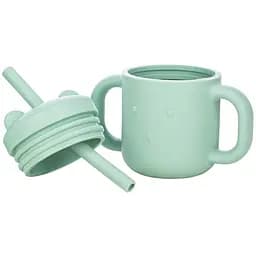 Силіконова чашка дитяча FreeOn з ручками і соломинкою м`ятна (46354)