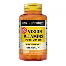 Витамины для глаз с лютеином Mason Natural Vision Vitamins Plus Lutein 60 таблеток