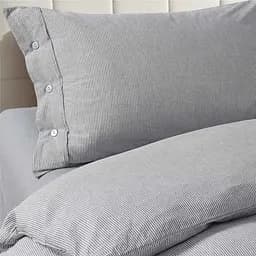 Комплект постільної білизни Полуторний Lovely Svi (120 г/м2) варена бавовна - Сіра смужка  - мініатюра 4