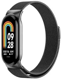 Ремешок металлический на магните для Xiaomi Mi Band 8/9, Melanese Loop, черный