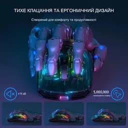 Комп'ютерна миша Attack SHARK X2 бездротова ігрова безшумна із зарядною базою 2,4G+Bluetooth Black - мініатюра 7