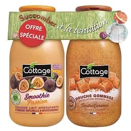 Набір Cottage Smoothie Passion&Sweet Caramel Молочко для душу, 250 мл та гель-ексфоліант, 270 мл