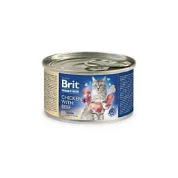 Корм влажний Brit Premium by Nature для котів з яловичиною та куркою 200 г