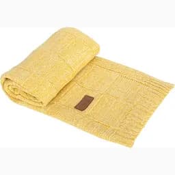 В'язаний плед Ceba 90х90 см жовтий (8971201)