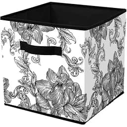 Кошик Idea Home Anthracite Flowers NP-104L 30x30x30 см (NP-104L квад. ткан. Anthracite Flowers)