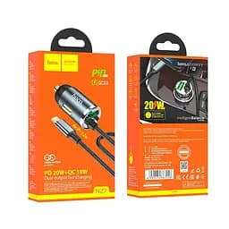 Адаптер автомобільний Hoco Lightning Cable Car charger NZ7 |1USB, 20W/3A, PD/QC| - мініатюра 2