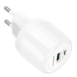 МЗП Borofone BA94A Lustrous PD30W+QC3.0 (1USB-A/1C) White - мініатюра 3