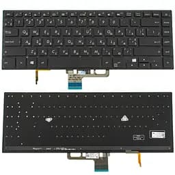 Клавіатура для ноутбука ASUS (UX550 series) ukr, black, без фрейму, підсвічування клавіш