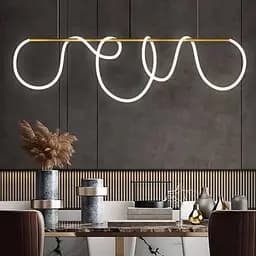 Латунная удлиненная люстра ELISION с гибкой LED лентой 150 см Ст. JU 22L-1500 AB | Line F