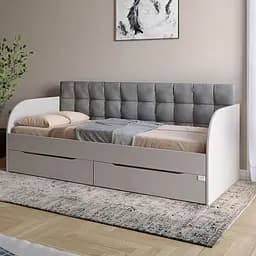 Дитяче односпальне ліжко Lion Л-7 з шухлядами та ламелями 90x200 см Лілі-95 Кашемір (Lion-041095)