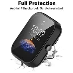 Захисний бампер із загартованим склом Tamister для смартгодинника Amazfit Bip 3/3Pro синій - мініатюра 6
