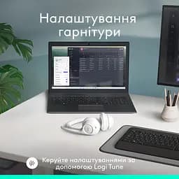 Гарнітура Logitech Zone 300 Wireless Headset BT White (981-001417) - мініатюра 9