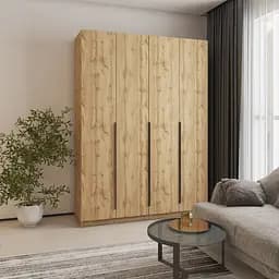 Шкаф 4-дверный MebelStar Оскар ДСП BG, стандарт 160x52x220 см Дуб тахо (MBS-4658)