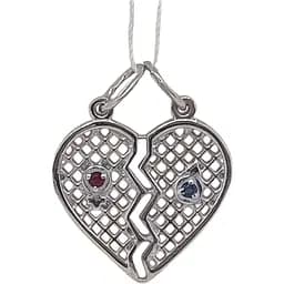 Срібна парна підвіска Vegas Серце з фіанітами. 30019Р