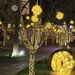 Гірлянда світлодіодна Sun Lamp 300 LED великі краплі 30 метрів 8 режимів білий - мініатюра 6