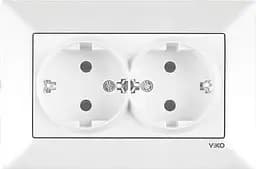 Розетка подвійна із заземленням VIKO Meridian Білий (90970056-WH)