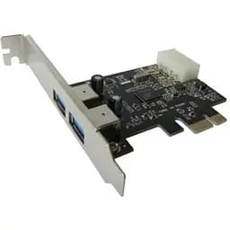 Плата расширения Dynamode PCI-E x1 2xUSB 3.0 чип NECPD720200 питание Molex USB30-PCIE-2