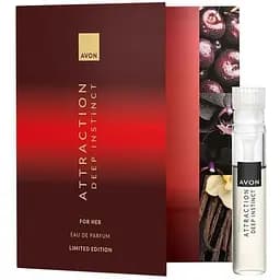 Открытка с пробным образцом Парфюмерной воды Avon Attraction Deep Instinct для Нее 0.6 мл (15851141)