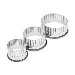 Набір хвилястих форм для оформлення салатів та висічки тіста для пельменів вареників Ø 8.5/7/5.5 см (3 шт.), Kitchette Сріблястий 85139