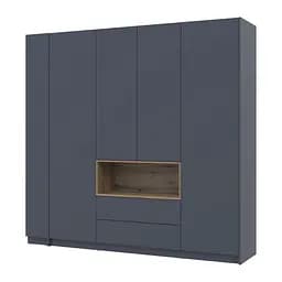 Шкаф для одежды с нишей и этажеркой Doros Дейл Графит/Дуб Эвок 4 ДСП 234х52х220 (44900339)