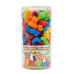 Развивающий набор "Сообразительные зверята" Colorplast 3-005 в тубусе, 56 деталей