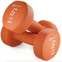 Гантели для фитнеса Hop-Sport неопреновые круглые HS-V060DR 2x6кг оранжевый