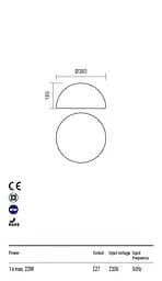 Декоративний вуличний світильник BLOB CD 38CM E27 1X max.23W IP65 WH (5.1.1) Redo 90167 - мініатюра 3