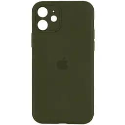 Чехол Epik Silicone Case Full Camera Protective (AA) для Apple iPhone 12 (6.1) Зеленый / Dark Olive